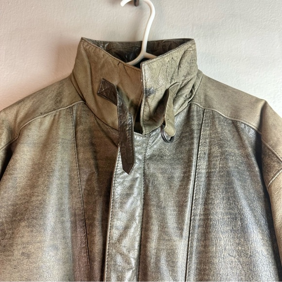 Charlesklein VINTAGE Men’s Leather Bomber Jacket Sz L - Picture 3 of 9